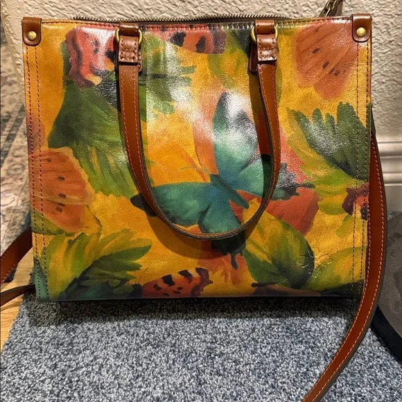 Patricia Nash Watercolor Butterfly Ava Satchel - Picture 2 of 15